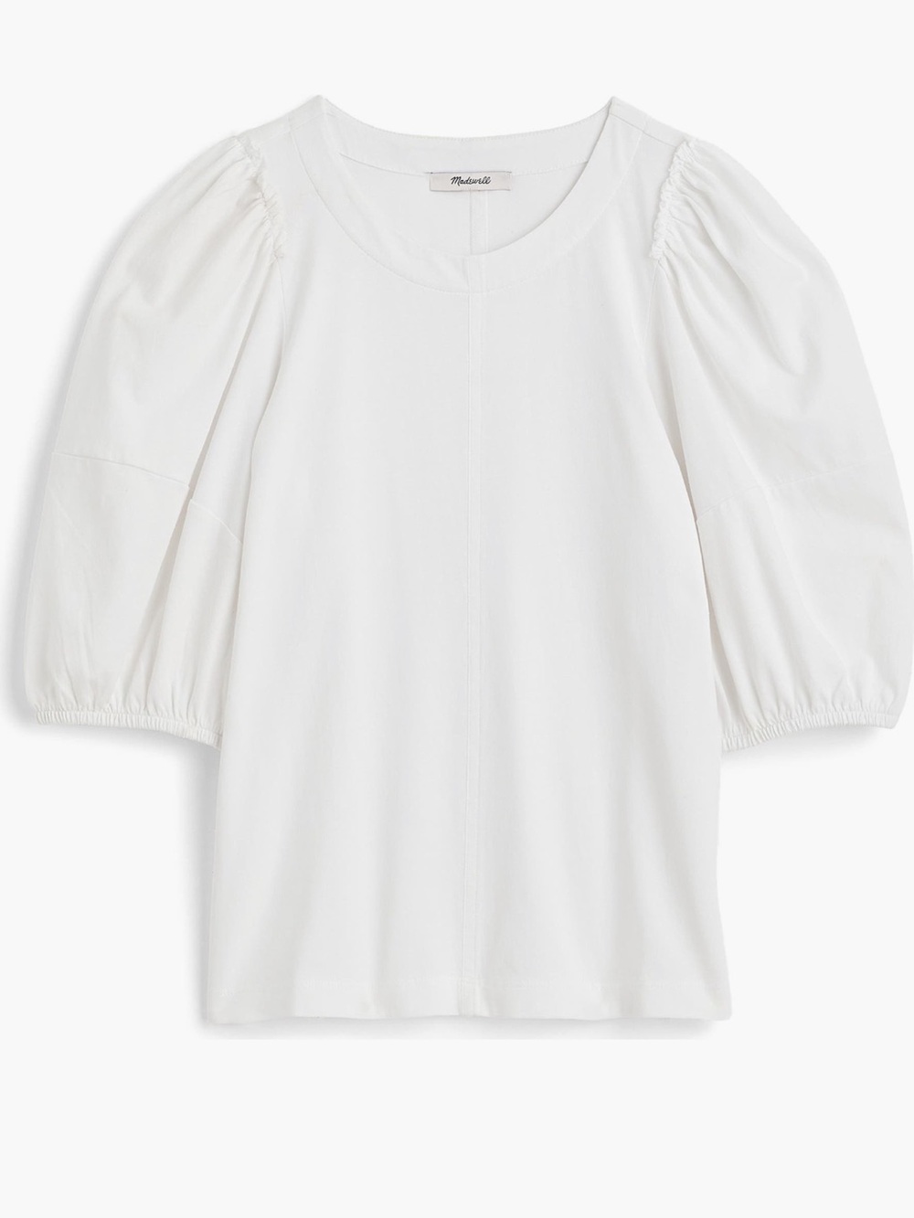 NWT Women’s Madewell Puff-Sleeve White Tee Tshirt XS - Picture 4 of 4